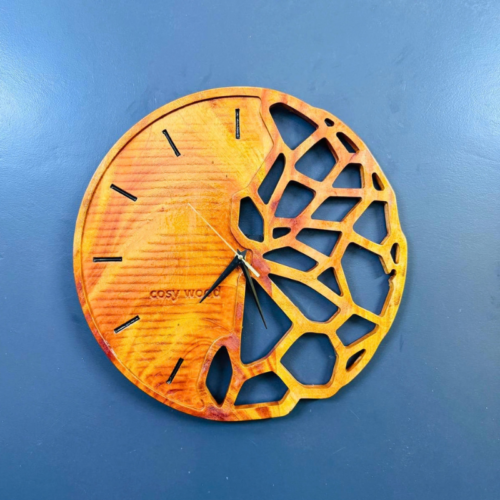 COSY WOOD Premium Mahogany Wood Wall Clock 16 Inch